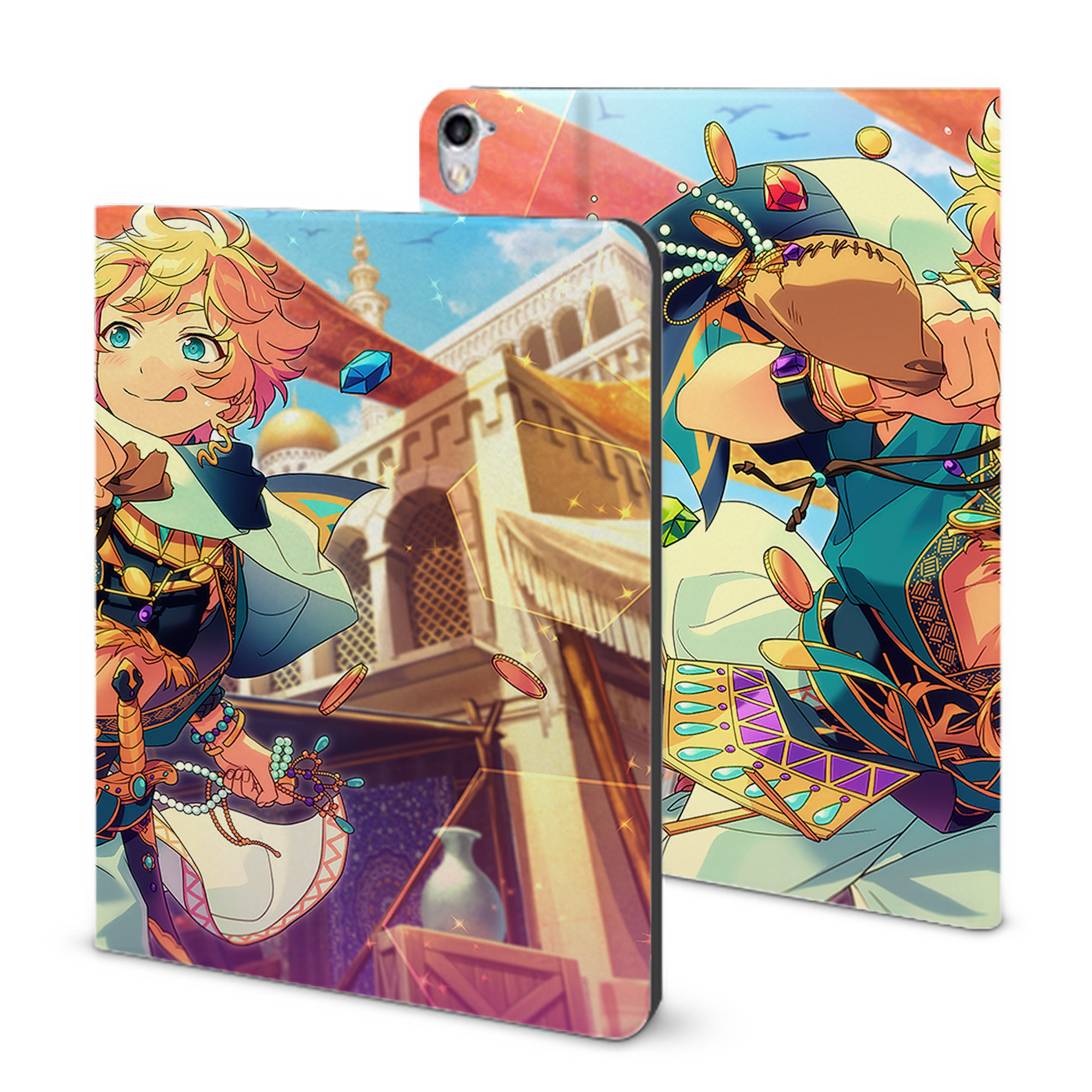 （画像用） あんさんぶるスターズ! Ensemble Stars IPad ケース ブック型 PUレザー TPU 耐衝撃 軽量 薄型 ペン収納なし 全面保護 IPad 各モデル対応